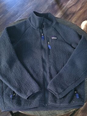Patagonia Men's Dark Navy Full‑Zip Sherpa Fleece Jacket